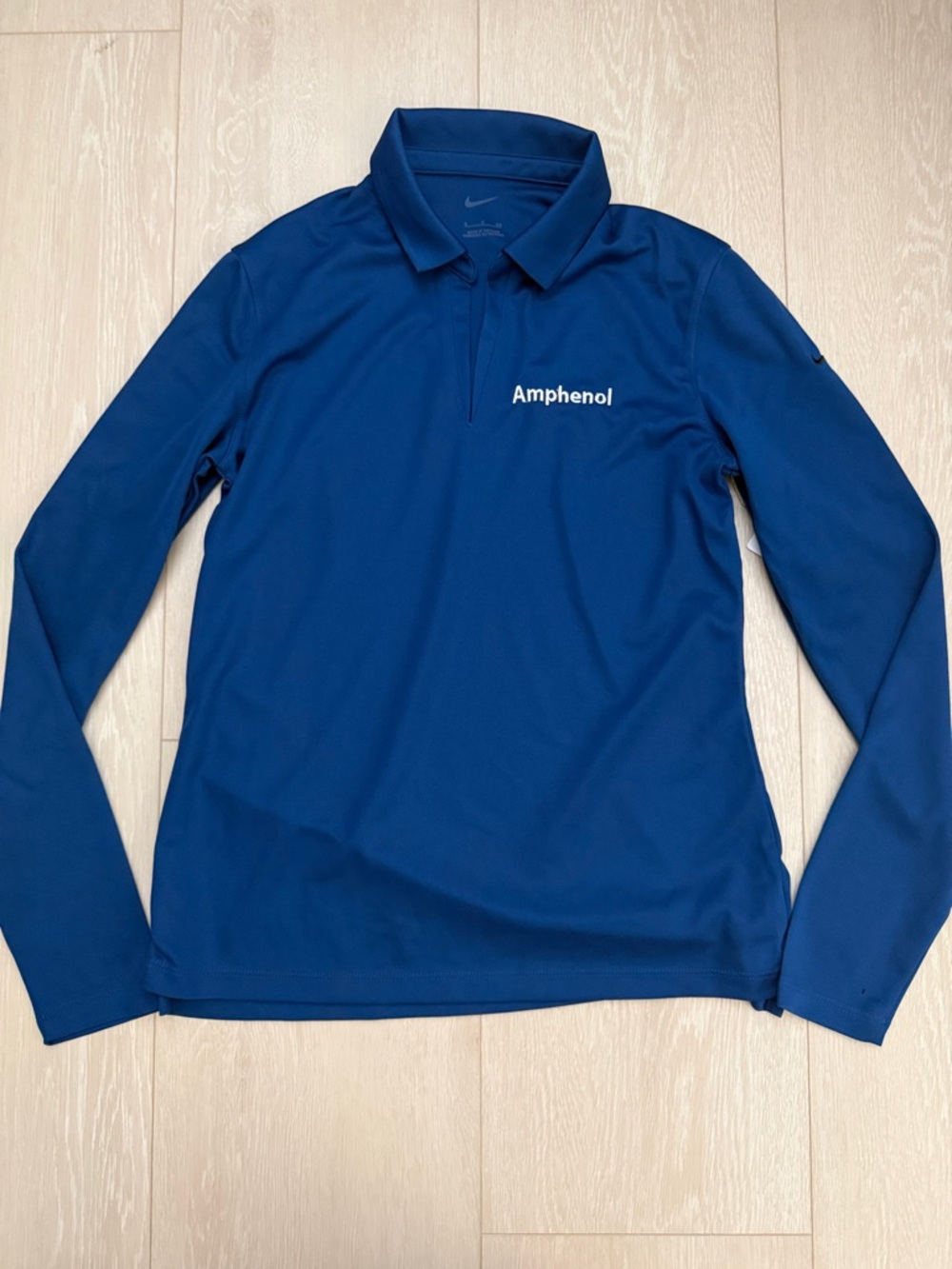✨ Nike Amphenol Company Blue Polo Long Sleeve Golf Shirt